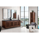 James Martin Athens 72" Double Vanity Cabinet Mid Century Acacia with 3 cm Charcoal Soapstone Quartz Top E645-V72-MCA-3CSP