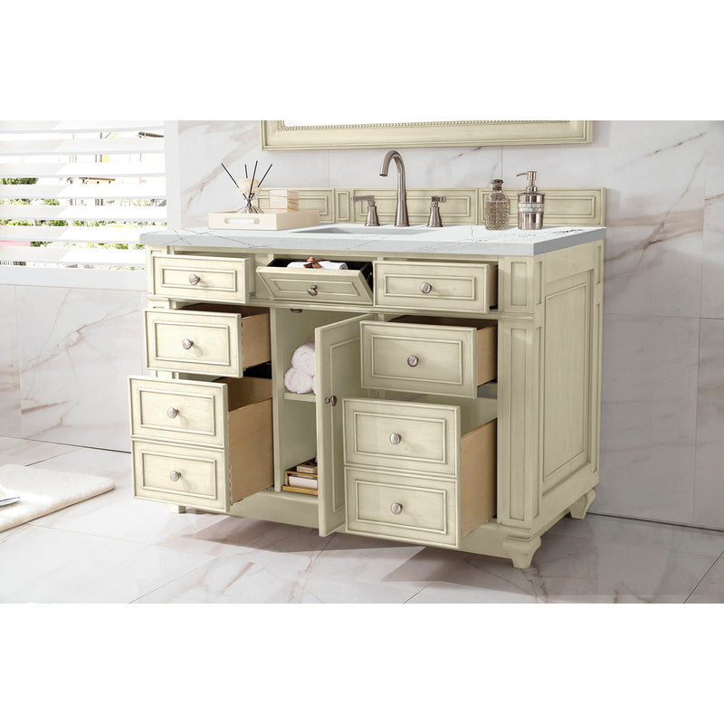 James Martin Bristol 48" Single Vanity Vintage Vanilla with 3 cm Ethereal Noctis Quartz Top 157-V48-VV-3ENC