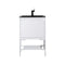 James Martin Milan 23.6" Single Vanity Cabinet Glossy White Glossy White with Charcoal Black Composite Top 801V23.6GWGWCHB