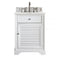 James Martin Savannah 26" Single Vanity Cabinet Bright White with 3 cm Eternal Jasmine Pearl Quartz Top 238-104-V26-BW-3EJP