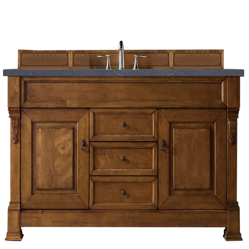 James Martin Brookfield 60" Country Oak Single Vanity with 3 cm Charcoal Soapstone Quartz Top 147-114-5371-3CSP