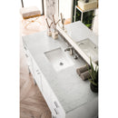 James Martin Addison 60" Single Vanity Cabinet Glossy White with 3 cm Carrara White Top E444-V60S-GW-3CAR