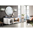 James Martin Athens 60" Single Vanity Cabinet Glossy White with 3 cm Charcoal Soapstone Quartz Top E645-V60S-GW-3CSP