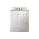 James Martin De Soto 30" Single Vanity Bright White with 3 cm Eternal Serena Quartz Top 825-V30-BW-3ESR