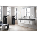 James Martin Mercer Island 72" Double Vanity Glossy White with Dusk Gray Glossy Composite Top 389-V72D-GW-A-DGG