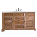 James Martin Savannah 60" Driftwood Single Vanity with 3 cm Arctic Fall Solid Surface Top 238-104-5311-3AF