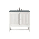 James Martin Athens 30" Single Vanity Cabinet Glossy White with 3 cm Cala Blue Top E645-V30-GW-3CBL