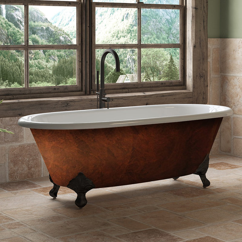 Cambridge Plumbing Cast Iron Clawfoot Bathtub 67”x30" Bronze Finish No Faucet Drillings