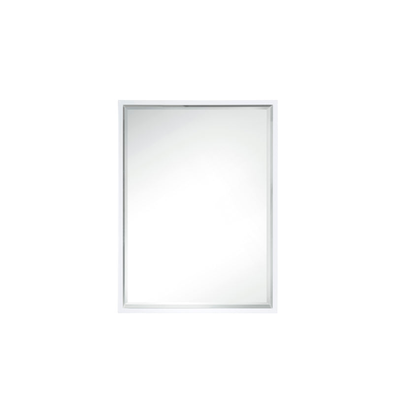 James Martin Milan 23.6" Rectangular Cube Mirror Glossy White 803-M23.6-GW