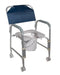 Drive Medical Lightweight Portable Shower Commode Chair with Casters