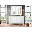 James Martin Addison 60" Single Vanity Cabinet  Glossy White with 3 cm Ethereal Noctis Top E444-V60S-GW-3ENC