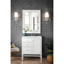 James Martin Addison 30" Single Vanity Cabinet Glossy White with 3 cm Ethereal Noctis Top E444-V30-GW-3ENC