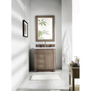 James Martin Bristol 30" Single Vanity Whitewashed Walnut with 3 cm Carrara Marble Top 157-V30-WW-3CAR