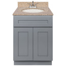 Cherry Bathroom Vanity 24", Wheat Granite Top, Faucet LB5B WH254-24CG-5B