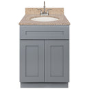 Cherry Bathroom Vanity 24", Wheat Granite Top, Faucet LB6B WH254-24CG-6B