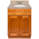 Brown Bathroom Vanity 24", Wheat Granite Top, Faucet LB3B WH254-24NP-3B