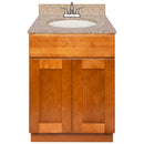 Brown Bathroom Vanity 24", Wheat Granite Top, Faucet LB5B WH254-24NP-5B