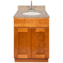 Brown Bathroom Vanity 24", Wheat Granite Top, Faucet LB6B WH254-24NP-6B