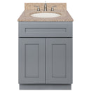 Cherry Bathroom Vanity 24", Wheat Granite Top, Faucet LB4B WH258-24CG-4B