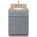 Cherry Bathroom Vanity 24", Wheat Granite Top, Faucet LB7B WH258-24CG-7B