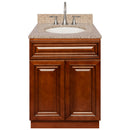 Brown Bathroom Vanity 24", Wheat Granite Top, Faucet LB7B WH258-24GN-7B