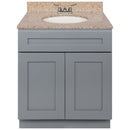 Cherry Bathroom Vanity 30", Wheat Granite Top, Faucet LB3B WH314-30CG-3B