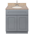 Cherry Bathroom Vanity 30", Wheat Granite Top, Faucet LB6B WH314-30CG-6B