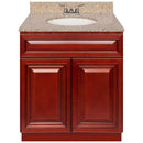 Cherry Bathroom Vanity 30", Wheat Granite Top, Faucet LB3B WH314-30CH-3B