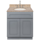 Cherry Bathroom Vanity 30", Wheat Granite Top, Faucet LB7B WH318-30CG-7B