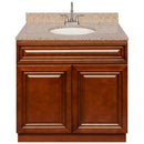 Brown Bathroom Vanity 36", Wheat Granite Top, Faucet LB6B WH374-36GN-6B