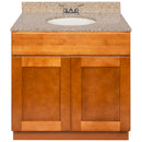 Brown Bathroom Vanity 36", Wheat Granite Top, Faucet LB3B WH374-36NP-3B