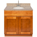 Brown Bathroom Vanity 36", Wheat Granite Top, Faucet LB6B WH374-36NP-6B