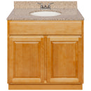 Brown Bathroom Vanity 36", Wheat Granite Top, Faucet LB3B WH374-36RC-3B