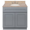 Cherry Bathroom Vanity 36", Wheat Granite Top, Faucet LB4B WH378-36CG-4B