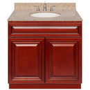 Cherry Bathroom Vanity 36", Wheat Granite Top, Faucet LB4B WH378-36CH-4B