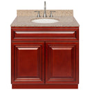 Cherry Bathroom Vanity 36", Wheat Granite Top, Faucet LB7B WH378-36CH-7B