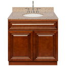 Brown Bathroom Vanity 36", Wheat Granite Top, Faucet LB7B WH378-36GN-7B