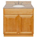 Brown Bathroom Vanity 36", Wheat Granite Top, Faucet LB4B WH378-36RC-4B