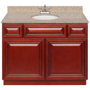 Cherry Bathroom Vanity 42", Wheat Granite Top, Faucet LB5B WH434-42CH-5B