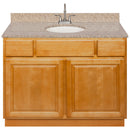 Brown Bathroom Vanity 42", Wheat Granite Top, Faucet LB6B WH434-42RC-6B