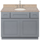 Cherry Bathroom Vanity 42", Wheat Granite Top, Faucet LB7B WH438-42CG-7B