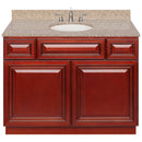 Cherry Bathroom Vanity 42", Wheat Granite Top, Faucet LB4B WH438-42CH-4B