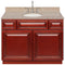 Cherry Bathroom Vanity 42", Wheat Granite Top, Faucet LB7B WH438-42CH-7B