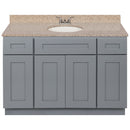 Cherry Bathroom Vanity 48", Wheat Granite Top, Faucet LB3B WH494-48CG-3B