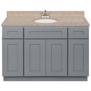 Cherry Bathroom Vanity 48", Wheat Granite Top, Faucet LB5B WH494-48CG-5B