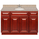 Cherry Bathroom Vanity 48", Wheat Granite Top, Faucet LB5B WH494-48CH-5B