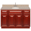 Cherry Bathroom Vanity 48", Wheat Granite Top, Faucet LB6B WH494-48CH-6B