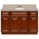 Brown Bathroom Vanity 48", Wheat Granite Top, Faucet LB3B WH494-48GN-3B