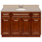 Brown Bathroom Vanity 48", Wheat Granite Top, Faucet LB3B WH494-48GN-3B