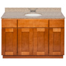 Brown Bathroom Vanity 48", Wheat Granite Top, Faucet LB3B WH494-48NP-3B